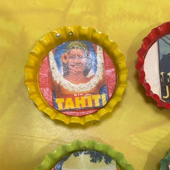 Unique Vintage Colorful Travel-Themed Bottle Caps - Picture 7 of 9